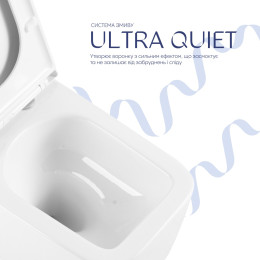 Підвісний унітаз Qtap Gemini Ultra Quiet безободковий (QTGEM26W45430) з сидінням Soft Close