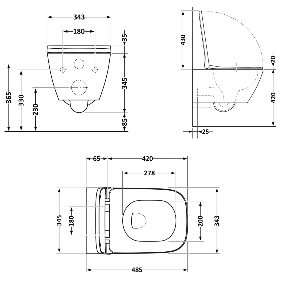 Підвісний унітаз Qtap Gemini Ultra Quiet безободковий (QTTAU26W49119) з сидінням Soft Close
