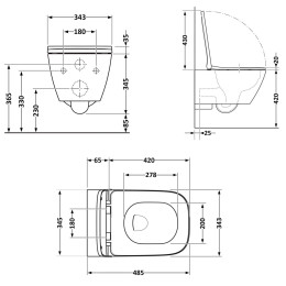 Підвісний унітаз Qtap Gemini Ultra Quiet безободковий (QTTAU26W49119) з сидінням Soft Close