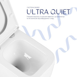 Підвісний унітаз Qtap Gemini Ultra Quiet безободковий (QTTAU26W49119) з сидінням Soft Close