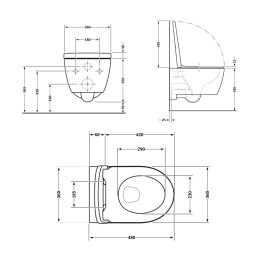 Підвісний унітаз Qtap Jay Ultra Quiet безободковий (QT07335177W) з сидінням Soft Close