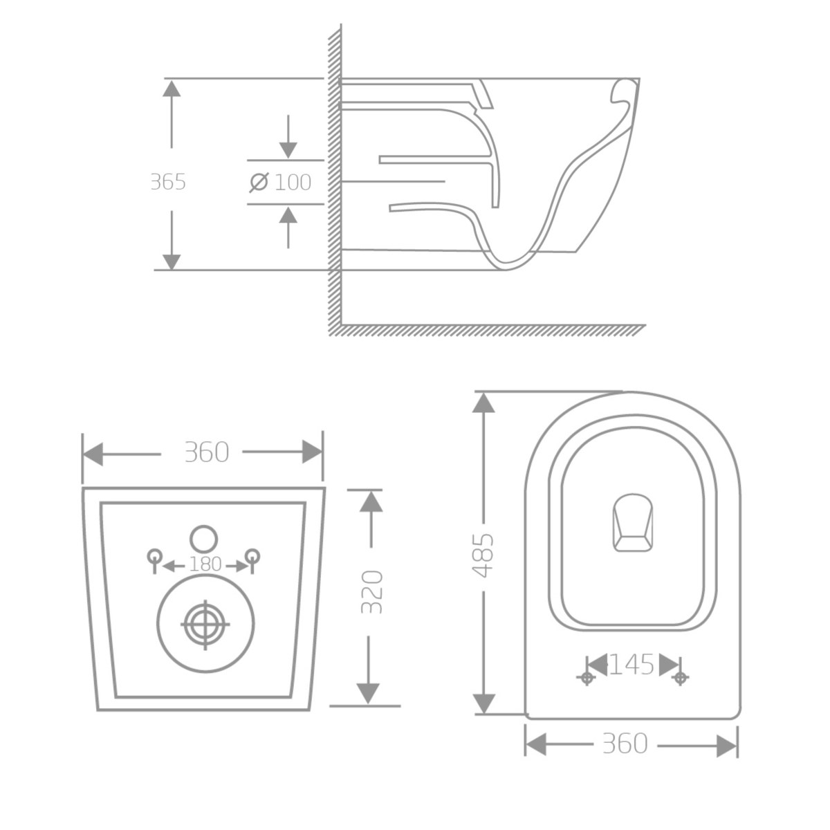Підвісний унітаз Qtap Jay Ultra Quiet безободковий (QT07335177MB) з сидінням Soft Close