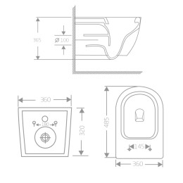 Підвісний унітаз Qtap Jay Ultra Quiet безободковий (QT07335177MB) з сидінням Soft Close