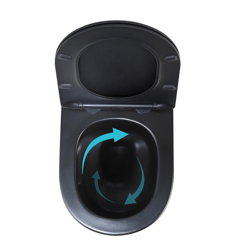 Підвісний унітаз Qtap Jay Ultra Quiet безободковий (QT07335177MB) з сидінням Soft Close