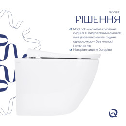 Підвісний унітаз Qtap Robin ML Ultra Quiet безободковий (QTROBML26W49621) з сидінням Soft Close