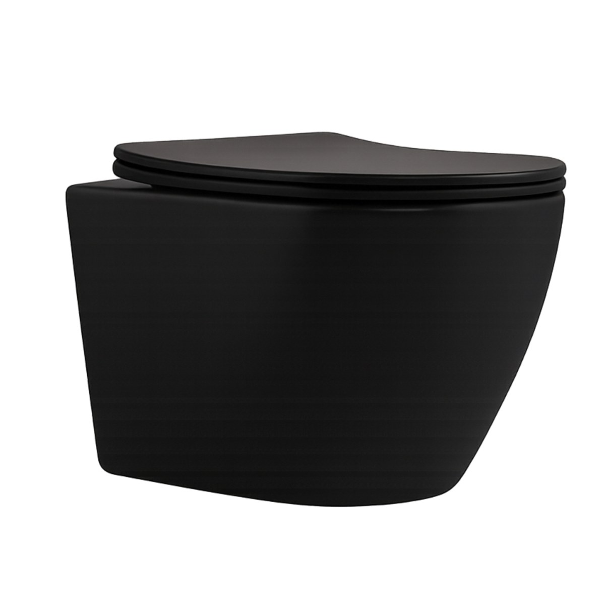 Підвісний унітаз Qtap Robin New чорний Ultra Quiet безободковий (QT13332381АSMB) з сидінням Soft Close