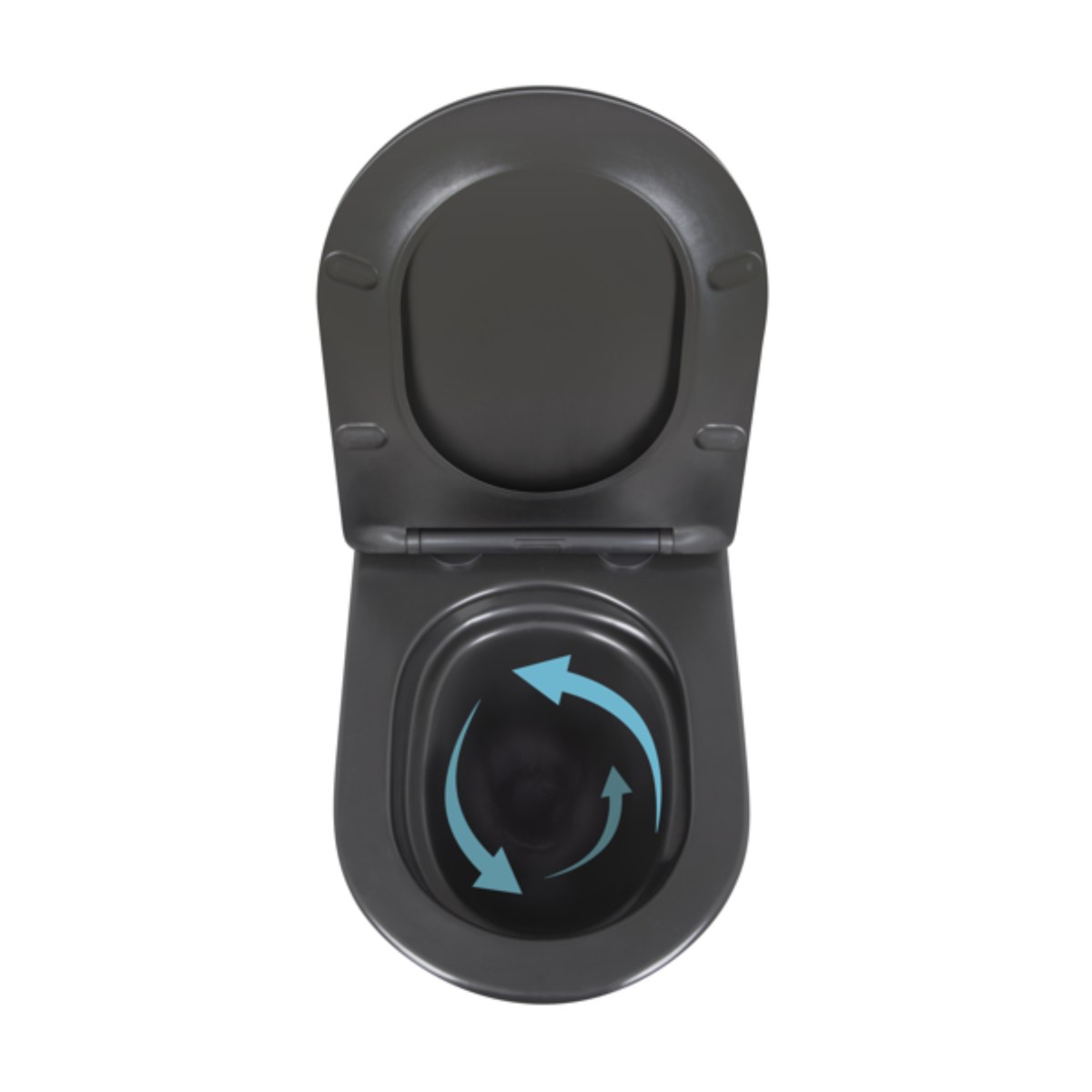 Підвісний унітаз Qtap Robin New чорний Ultra Quiet безободковий (QT13332381АSMB) з сидінням Soft Close