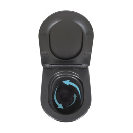 Підвісний унітаз Qtap Robin New чорний Ultra Quiet безободковий (QT13332381АSMB) з сидінням Soft Close