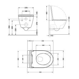 Подвесной унитаз Qtap Robin Ultra Quiet безободковый (QT13332381AW) с сиденьем Soft Close