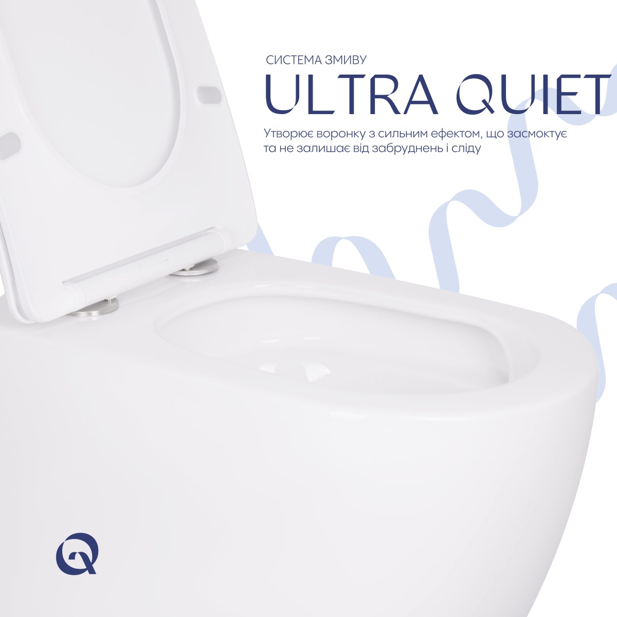 Подвесной унитаз Qtap Robin Ultra Quiet безободковый (QT13332381AW) с сиденьем Soft Close