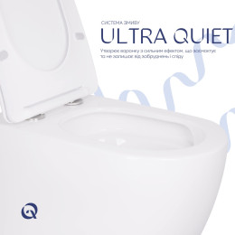 Подвесной унитаз Qtap Robin Ultra Quiet безободковый (QT13332381AW) с сиденьем Soft Close
