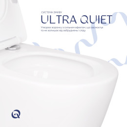 Підвісний унітаз Qtap Scorpio Ultra Quiet безободковий (QT14332380ASW) з сидінням Soft Close