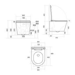 Підвісний унітаз Qtap Scorpio ML Ultra Quiet безободковий (QTSCOML26W49622) з сидінням Soft Close