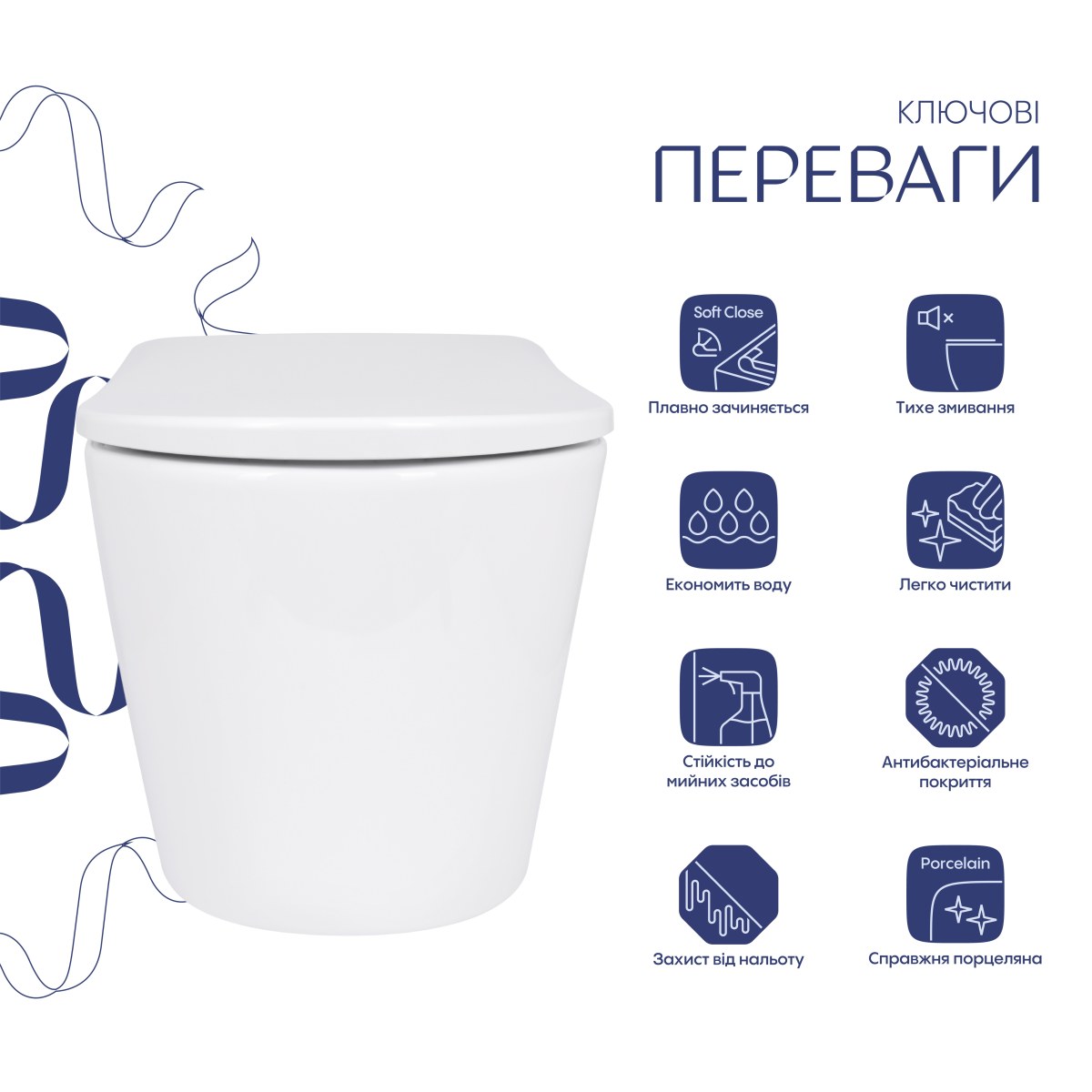 Підвісний унітаз Qtap Scorpio ML Ultra Quiet безободковий (QTSCOML26W49622) з сидінням Soft Close