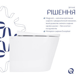 Підвісний унітаз Qtap Scorpio ML Ultra Quiet безободковий (QTSCOML26W49622) з сидінням Soft Close