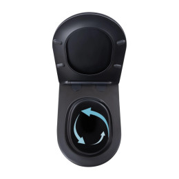 Підвісний унітаз Qtap Scorpio чорний Ultra Quiet безободковий (QT14332380AMB) з сидінням Soft Close