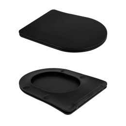 Підвісний унітаз Qtap Scorpio чорний Ultra Quiet безободковий (QT14332380AMB) з сидінням Soft Close