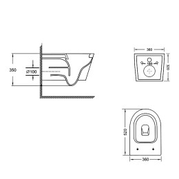 Підвісний унітаз Qtap Swan Ultra Quiet безободковий (QT16335180W) з сидінням Soft Close