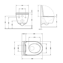 Підвісний унітаз Qtap Taurus чорний Ultra Quiet безободковий (QT2433084EUQMB) з сидінням Soft Close