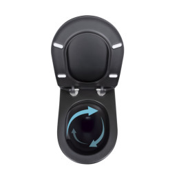 Підвісний унітаз Qtap Taurus чорний Ultra Quiet безободковий (QT2433084EUQMB) з сидінням Soft Close