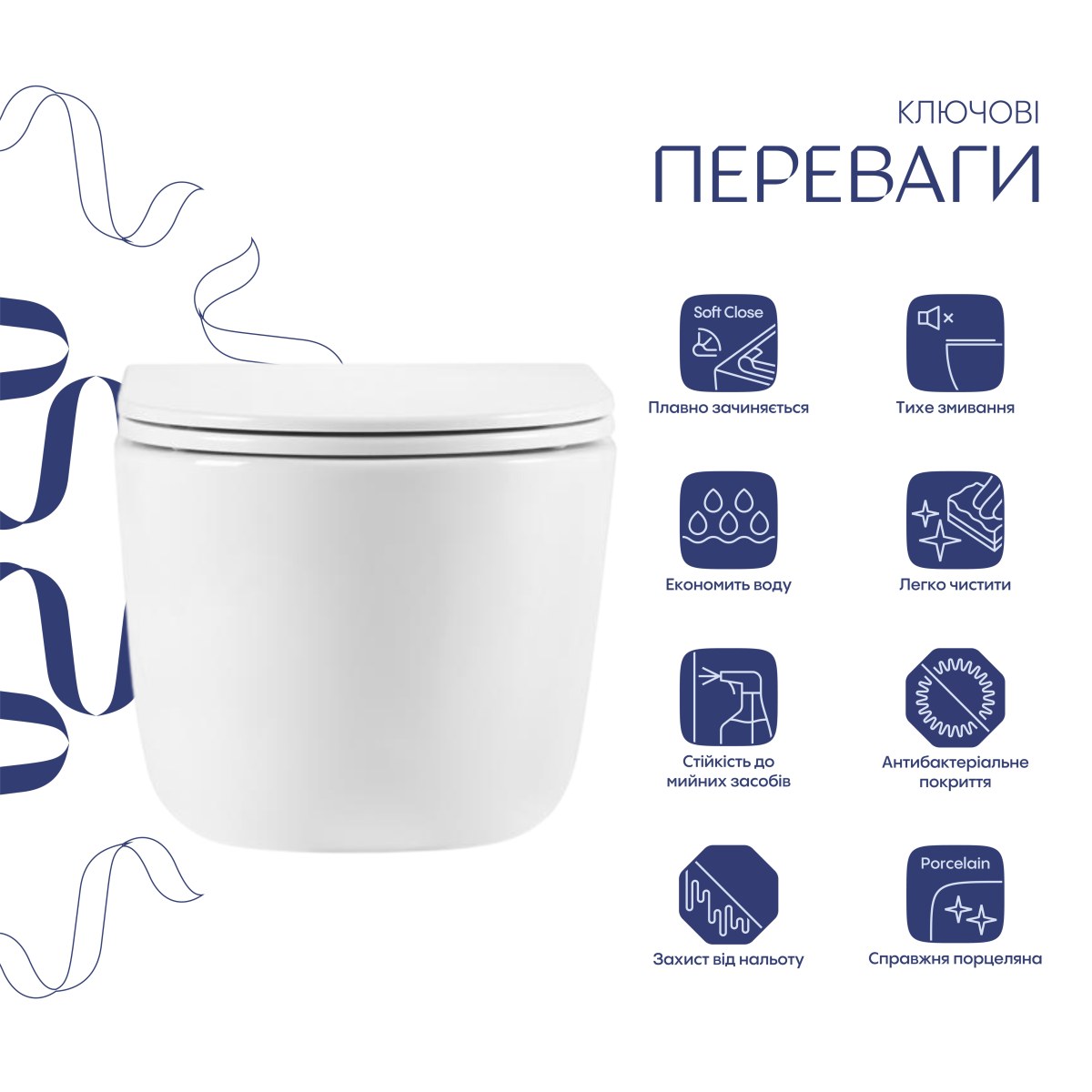Підвісний унітаз Qtap Taurus Ultra Quiet безободковий (QTTAU26W45428) з сидінням Soft Close
