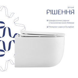 Підвісний унітаз Qtap Taurus Ultra Quiet безободковий (QTTAU26W45428) з сидінням Soft Close