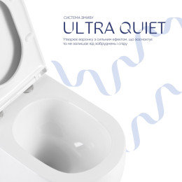 Підвісний унітаз Qtap Taurus Ultra Quiet безободковий (QTTAU26W49116) з сидінням Soft Close