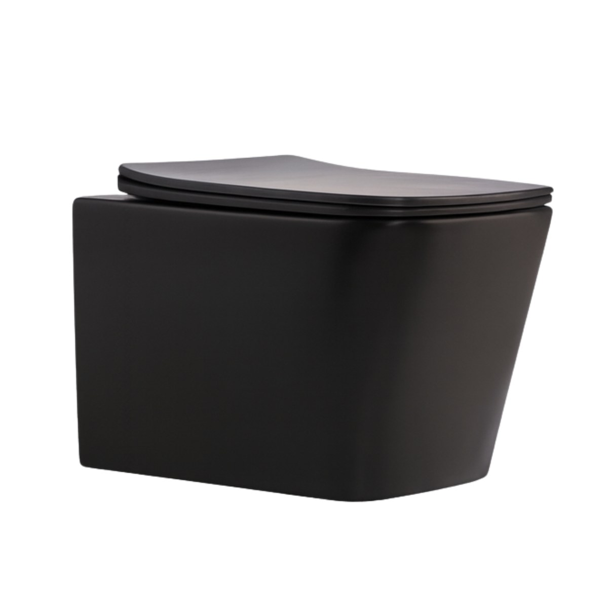 Підвісний унітаз Qtap Tern чорний Ultra Quiet безободковий (QT17332303ASMB) з сидінням Soft Close