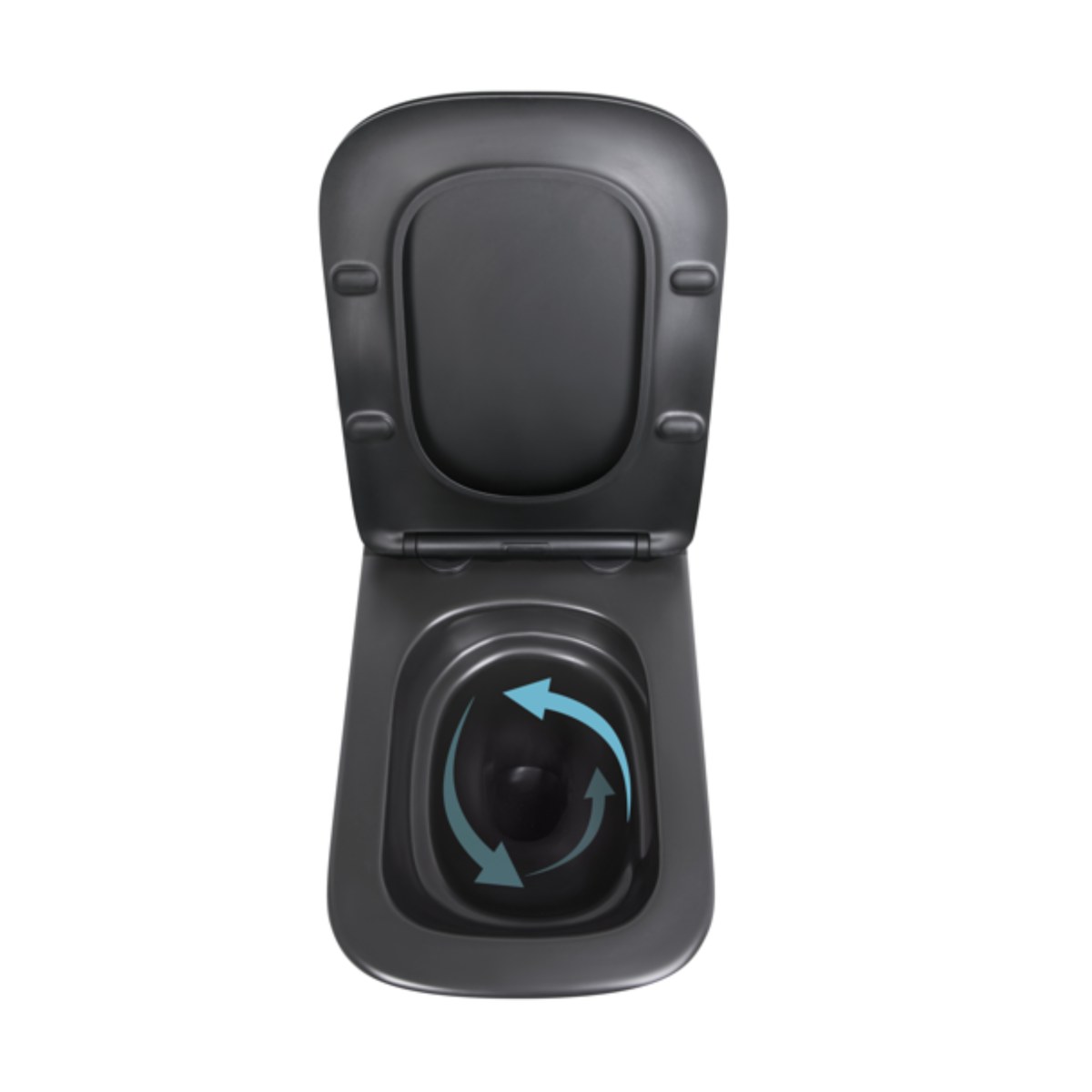 Підвісний унітаз Qtap Tern чорний Ultra Quiet безободковий (QT17332303ASMB) з сидінням Soft Close