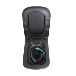 Підвісний унітаз Qtap Tern чорний Ultra Quiet безободковий (QT17332303ASMB) з сидінням Soft Close