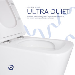 Підвісний унітаз Qtap Tern Ultra Quiet безободковий (QT17332303ASW) з сидінням Soft Close