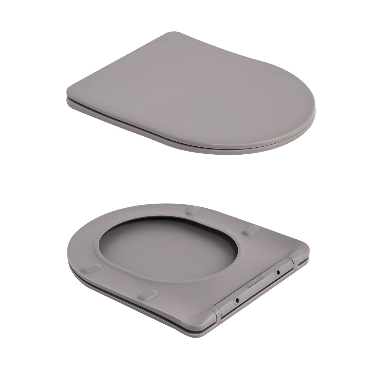 Підвісний унітаз Qtap Robin сірий (Stone Grey) Ultra Quiet безободковий (QT13332381АSSG) з сидінням Soft Close