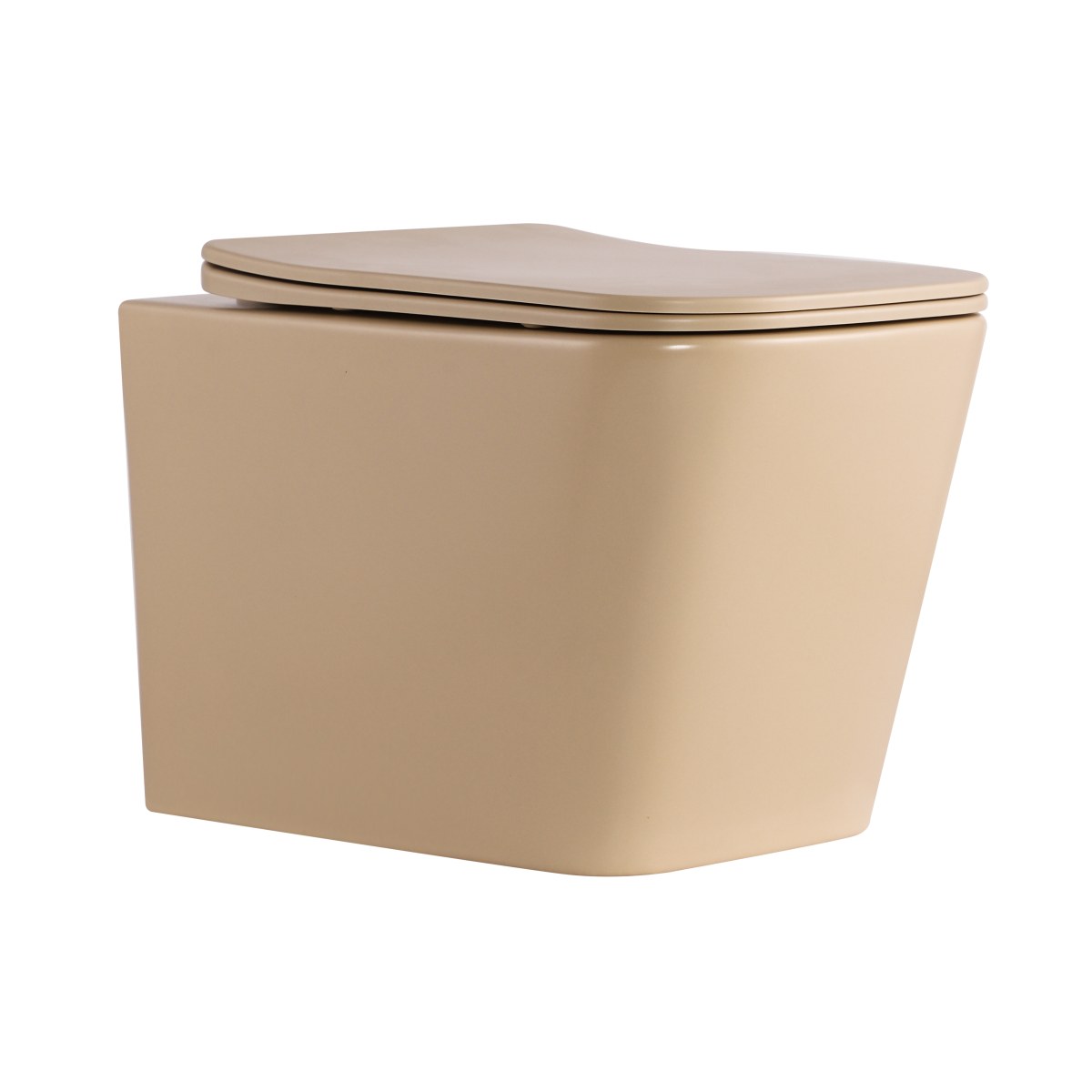 Підвісний унітаз Qtap Tern бежевий Ultra Quiet безободковий (QT17332303ASSB) з сидінням Soft Close