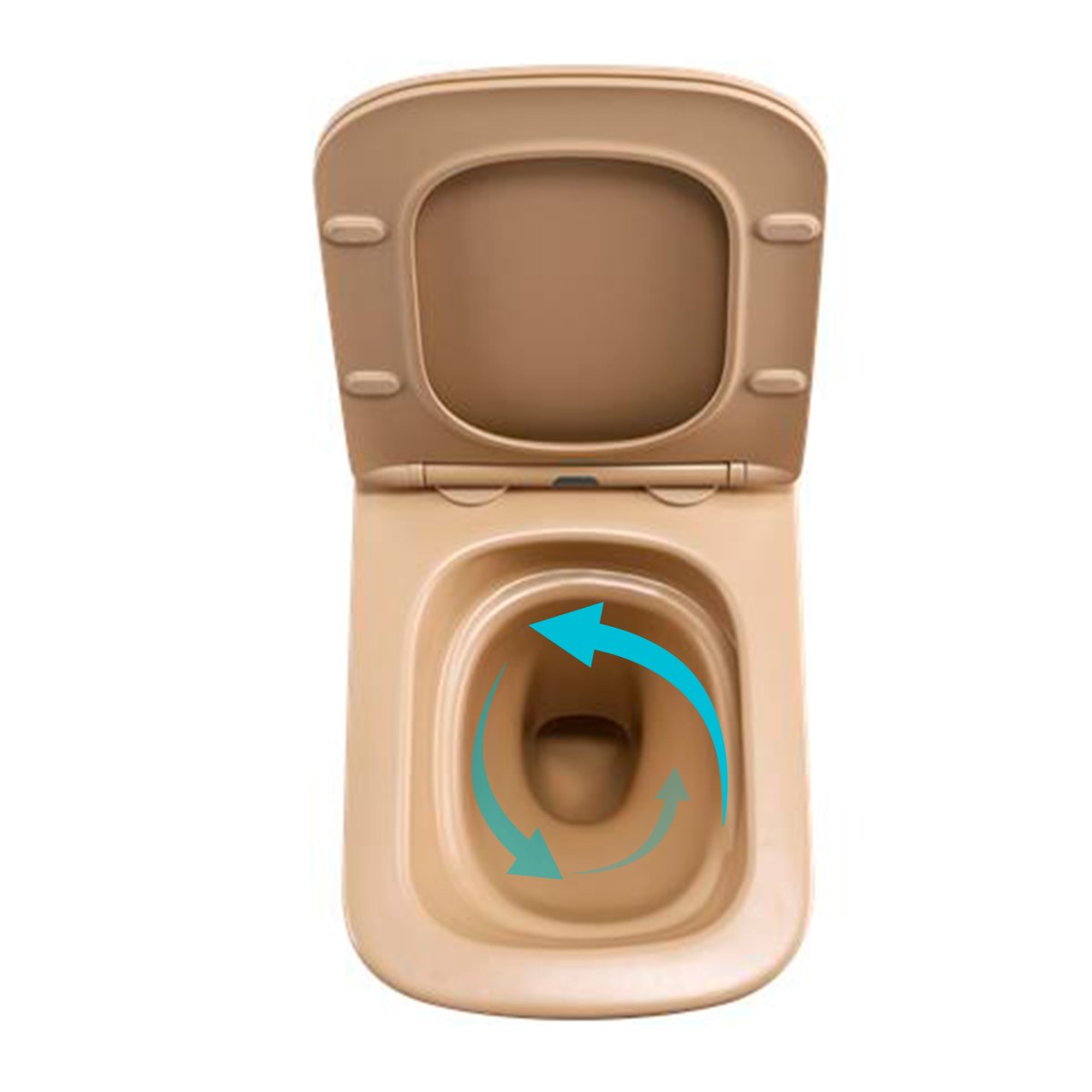 Підвісний унітаз Qtap Tern бежевий Ultra Quiet безободковий (QT17332303ASSB) з сидінням Soft Close