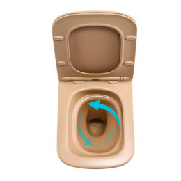 Підвісний унітаз Qtap Tern бежевий Ultra Quiet безободковий (QT17332303ASSB) з сидінням Soft Close