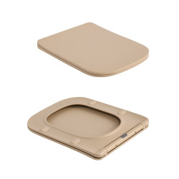 Підвісний унітаз Qtap Tern бежевий Ultra Quiet безободковий (QT17332303ASSB) з сидінням Soft Close