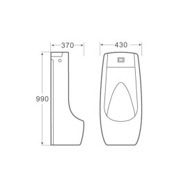 Писсуар напольный Qtap Scorpio QT1488101HW с ИК-датчиком автоматического смыва