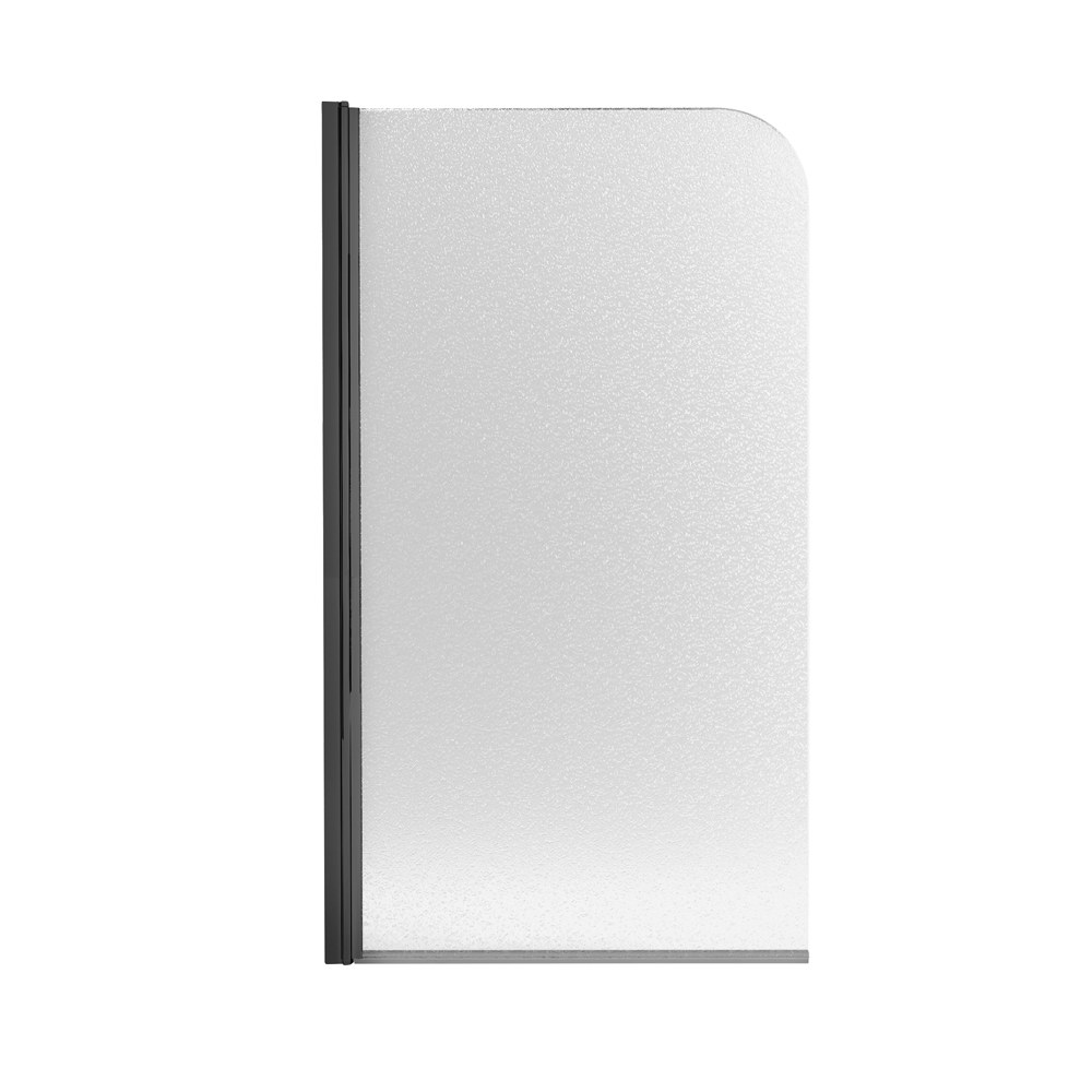 Шторка для ванны Qtap Standard (STDBLM407513APL) стеклянная 75х140 см матовая, левая, профиль чёрный