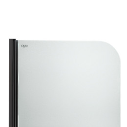 Шторка для ванны Qtap Standard (STDBLM407513APL) стеклянная 75х140 см матовая, левая, профиль чёрный