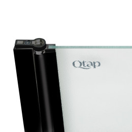 Шторка для ванны Qtap Standard (STDBLM407513APL) стеклянная 75х140 см матовая, левая, профиль чёрный