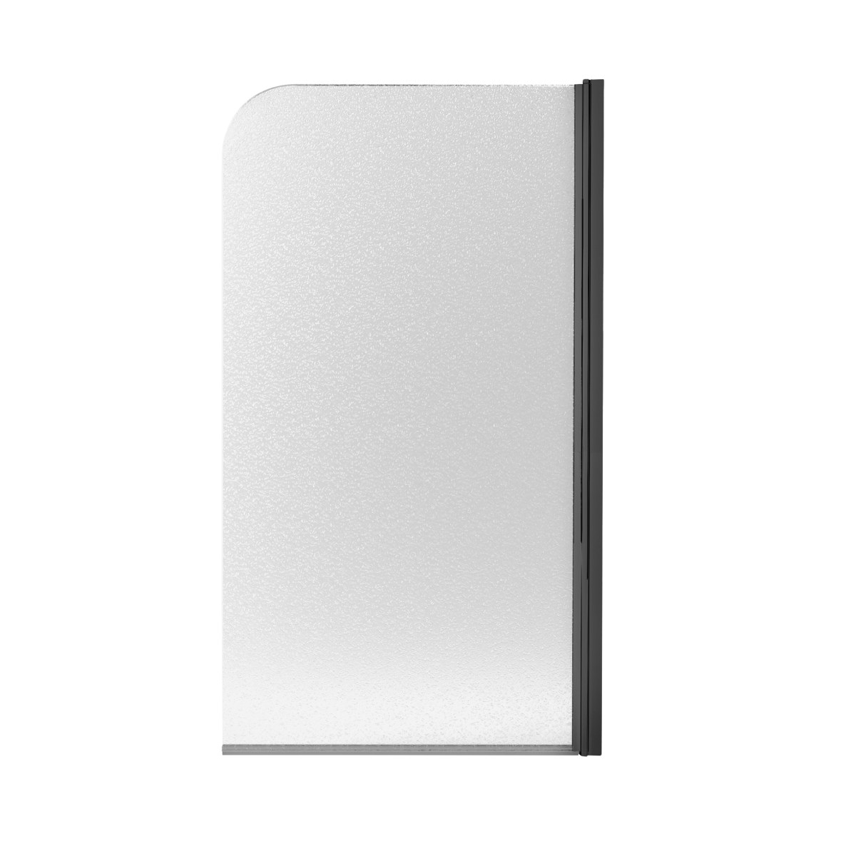 Шторка для ванны Qtap Standard (STDBLM407513APR) стеклянная 75х140 см матовая, правая, профиль чёрный