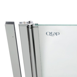 Шторка для ванны Qtap Standard (STDCRM407513APL) стеклянная 75х140 см матовая, левая, профиль хром