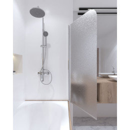 Шторка для ванны Qtap Standard (STDBLM407513APL) стеклянная 75х140 см матовая, правая, профиль хром