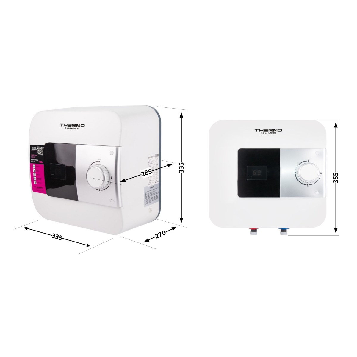 Бойлер Thermo Alliance SF10X15N над мойкой 10 л с мокрым ТЭНом 1,5 кВт, электрический, белый