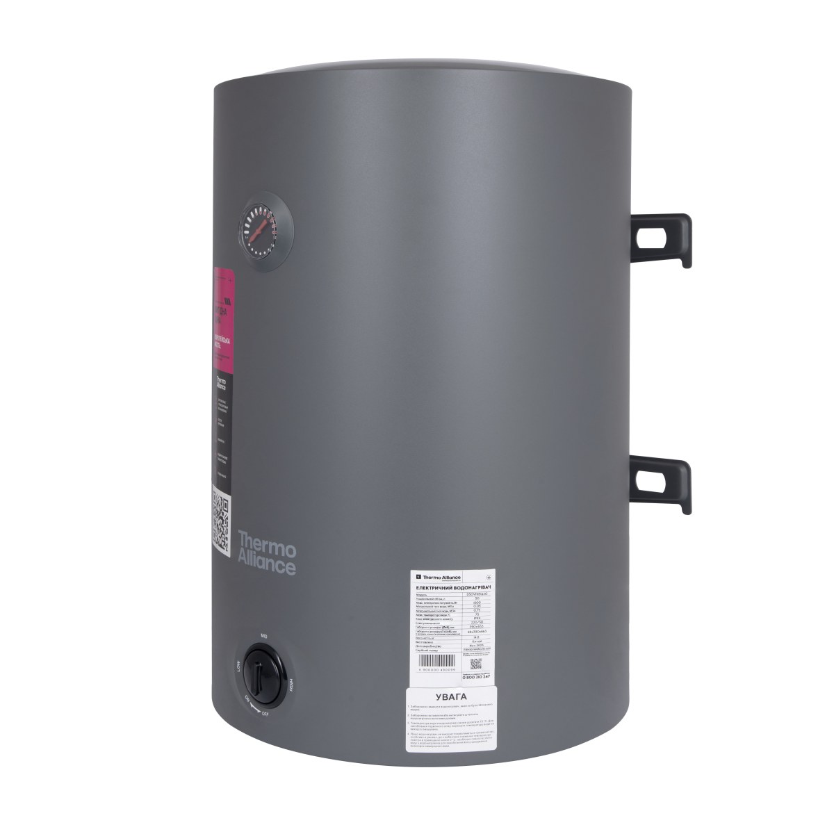 Бойлер Thermo Alliance D100VH15Q3G 100 л с мокрым ТЭНом 1,5 кВт, электрический, серый