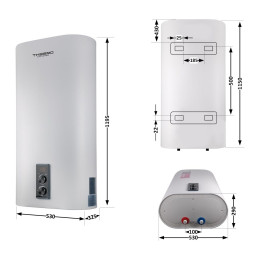 Бойлер Thermo Alliance DT100V20GPDD2 плоский 100 л с сухим ТЭНом 2,0 кВт, вертикальный, белый