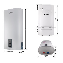 Бойлер Thermo Alliance DT30V20GPDD2 плоский 30 л с сухим ТЭНом 2,0 кВт, вертикальный, белый