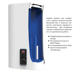Бойлер Thermo Alliance DT30V20GPDD2 плоский 30 л с сухим ТЭНом 2,0 кВт, вертикальный, белый