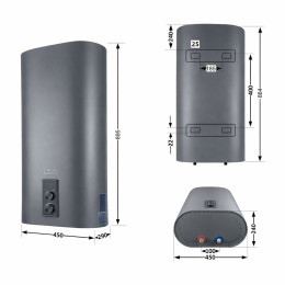 Бойлер Thermo Alliance DT50V20GPDD2G плоский 50 л с сухим ТЭНом 2,0 кВт, вертикальный, серый
