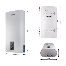 Бойлер Thermo Alliance DT50V20GPDD2 плоский 50 л с сухим ТЭНом 2,0 кВт, вертикальный, белый